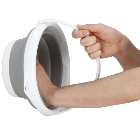 Lighean pliabil, rotund, din plastic si silicon, 25x19cm, 5litri, gri [9]