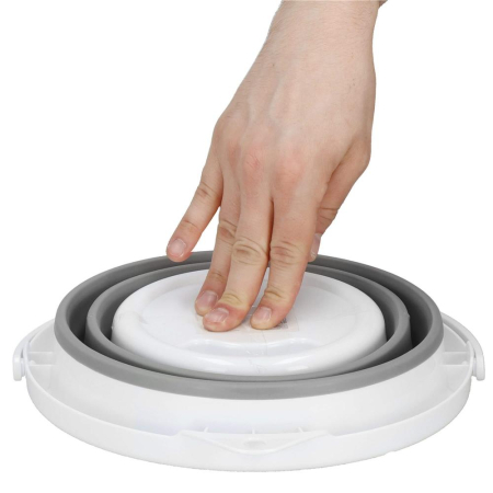 Lighean pliabil, rotund, din plastic si silicon, 25x19cm, 5litri, gri [7]