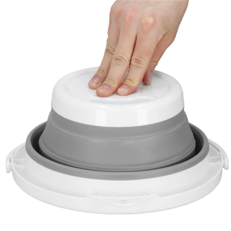 Lighean pliabil, rotund, din plastic si silicon, 25x19cm, 5litri, gri [6]