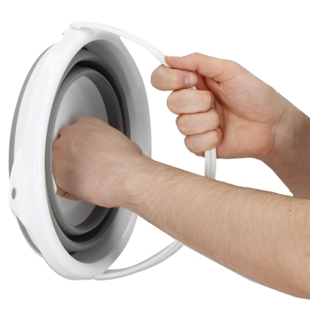 Lighean pliabil, rotund, din plastic si silicon, 25x19cm, 5litri, gri [8]