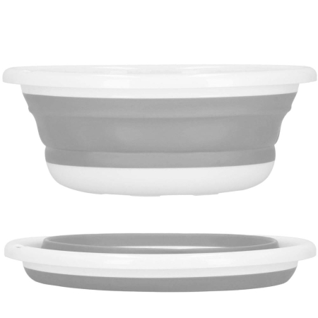 Lighean pliabil, rotund, din plastic si silicon, 37x15cm, 9litri, gri [2]