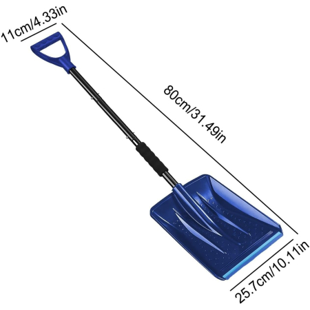 Lopata de Zapada, , Multifunctionala, Demontabila, cu Maner Antiderapant, Aluminiu, Plastic, Solutia pentru Iarna, pentru Deszapezire, 80x11x25.7 cm, Albastra [7]