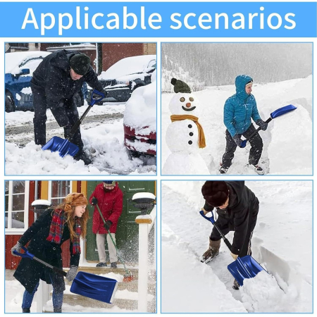 Lopata de Zapada, , Multifunctionala, Demontabila, cu Maner Antiderapant, Aluminiu, Plastic, Solutia pentru Iarna, pentru Deszapezire, 80x11x25.7 cm, Albastra [4]