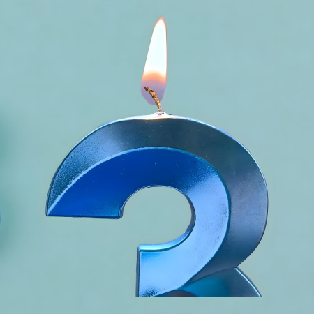 Lumanare Cifra 3, , Model Diamond, 5 x 3.4 cm, Albastru [7]