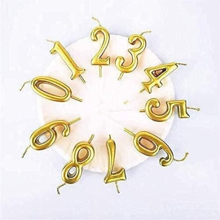 Lumanare de Tort, , Model Cifra 3, Party, 4.5 x 2.5 cm, din Parafina, Auriu [5]