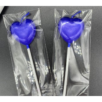 Lumanare de Tort, , Model Inima, Party, 8.5 x 3 cm, Albastru [3]