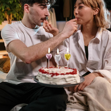 Lumanare de Tort, , Model Inima, Party, 8.5 x 3 cm, Argintiu [2]