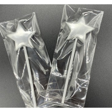 Lumanare de Tort, , Model Steluta, Party, 8.5 x 3.2 cm, Argintiu [4]