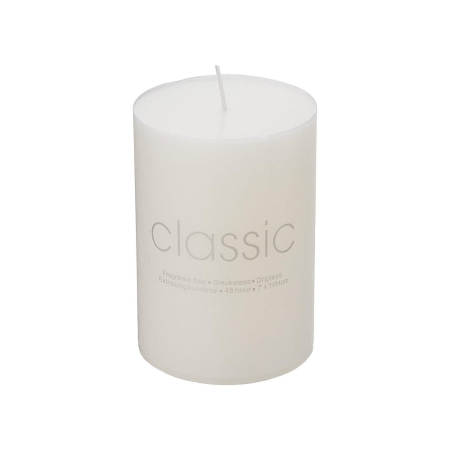 Lumanari - Lumanare Decorativa, , din Parafina, Cilindrica, Fara Fum si Fara Parfum, 7 x 10 cm, 300 g, Ardere 48h, Ivory Alb