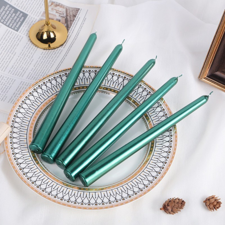 Lumanare Decorativa, , pentru Masa, 25 cm, din Parafina, fara Fum, Ardere 7.5h, Verde [5]