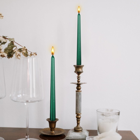 Lumanare Decorativa, , pentru Masa, 25 cm, din Parafina, fara Fum, Ardere 7.5h, Verde [1]