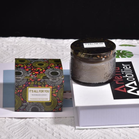 Lumanare Parfumata, , Model Borcan, Gri, Aroma de Lemn de Santal [1]