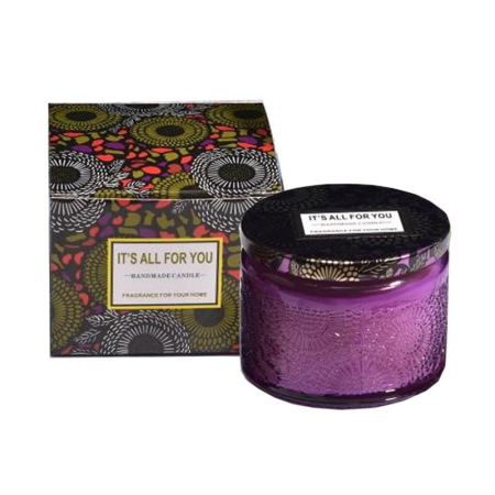 Lumanari - Lumanare Parfumata, , Model Borcan, Mov, Aroma de Ceai Alb