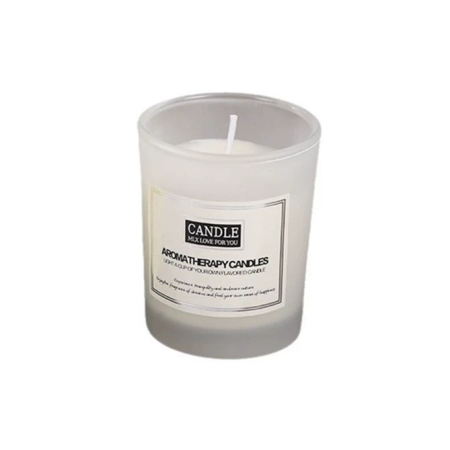 Lumanare Parfumata, , Model Borcan Translucid, 6.2 x 5.2 cm, Aroma de Frezie si Pere, Alb [1]