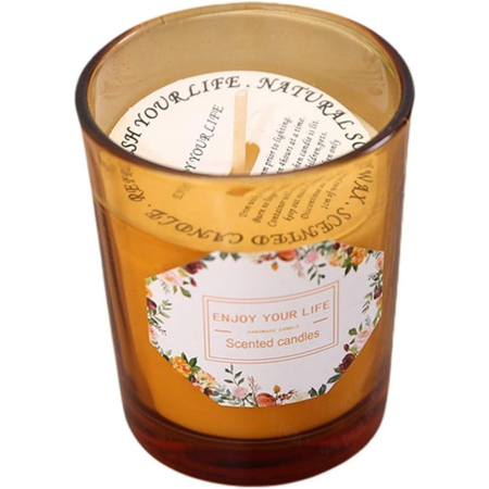 Lumanari - Lumanare Parfumata, , Model Pahar Maro, Aroma de Rodie si Crin, din Ceara de Soia, 6.2 x 5.2 cm, Maro