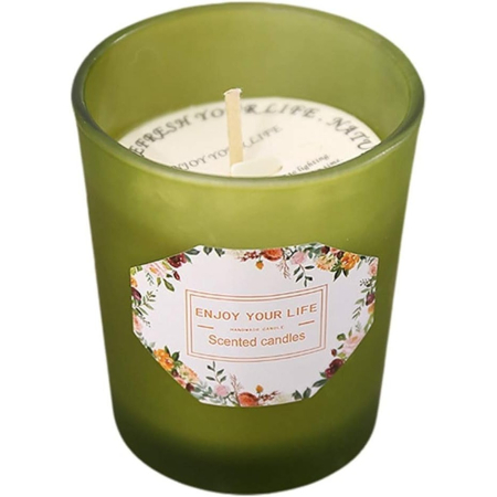 Lumanari - Lumanare Parfumata, , Model Pahar Verde, Aroma de Ghimbir, din Ceara de Soia, 6.2 x 5.2 cm, Verde