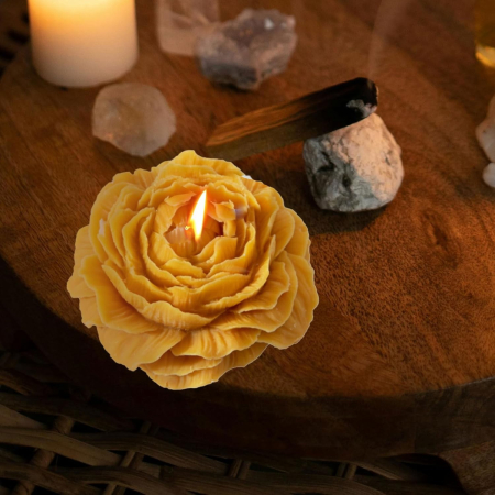 Lumanare Parfumata, , Model Trandafir, Ardere 10h, 70 g, 7.5 x 3.5 cm, Parfum de Citrice, Portocaliu [1]