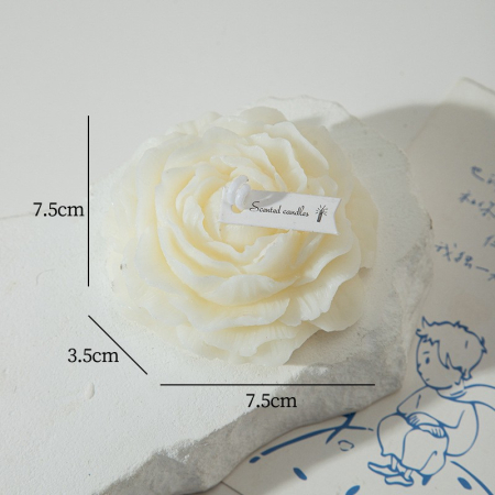 Lumanare Parfumata, , Model Trandafir, Ardere 10h, 70 g, 7.5 x 3.5 cm, Parfum de Tuberoza, Alb [4]