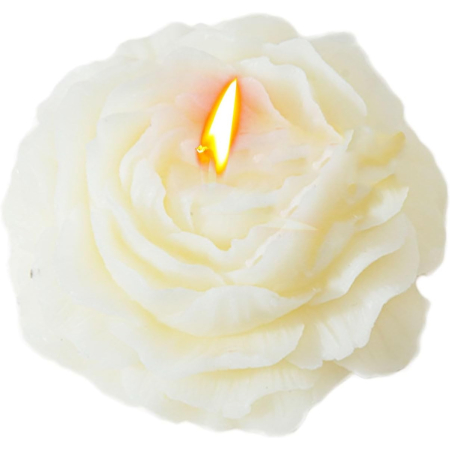 Lumanari - Lumanare Parfumata, , Model Trandafir, Ardere 10h, 70 g, 7.5 x 3.5 cm, Parfum de Tuberoza, Alb