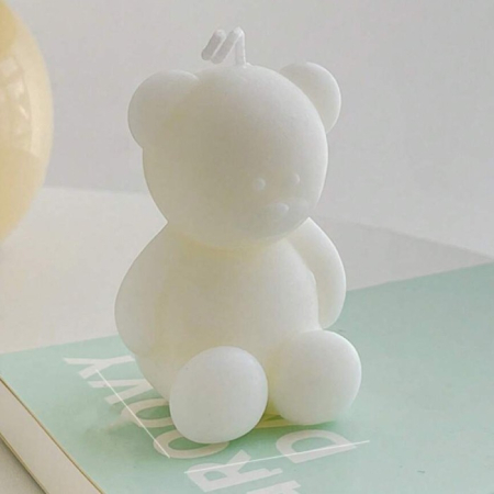 Lumanare Parfumata, , Model Ursulet, Alba, Aromaterapie, 5.5x3.6x4 cm [2]