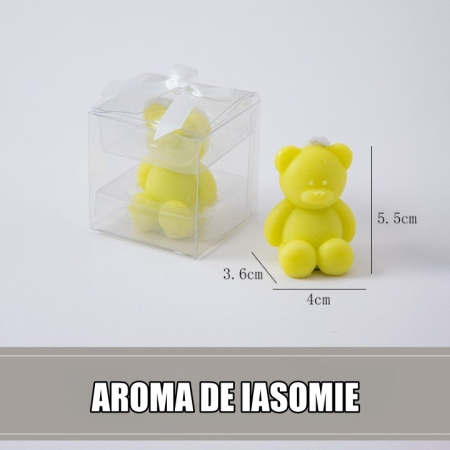 Lumanare Parfumata, , Model Ursulet, Galbena, Aroma de Iasomie, 5.5x3.6x4 cm [2]