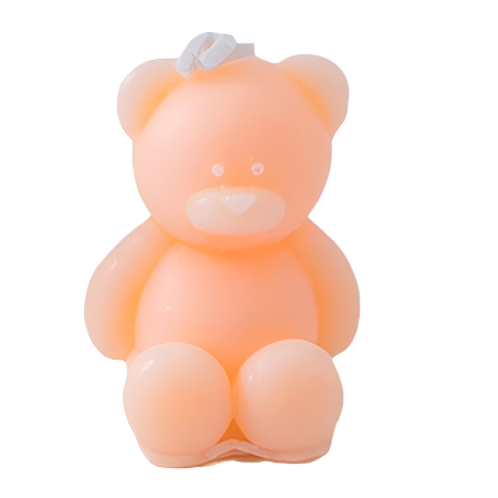 Lumanari - Lumanare Parfumata, , Model Ursulet, Portocalie, Aroma de Piersica, 5.5x3.6x4 cm