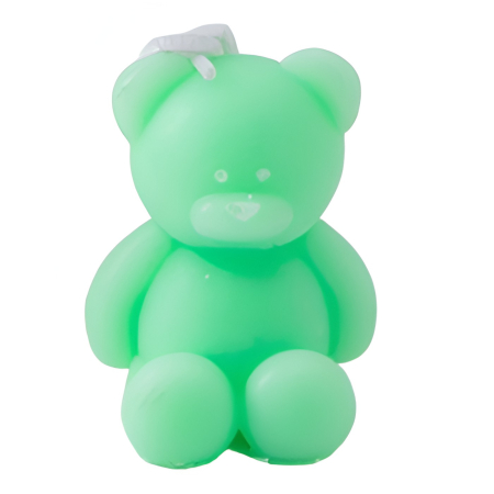 Lumanari - Lumanare Parfumata, , Model Ursulet, Verde, Aroma de Iasomie, 5.5x3.6x4 cm