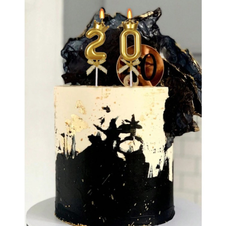 Lumanare pentru Tort Cifra 2, Model Coroana, Gold, , Party [6]