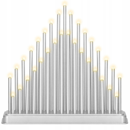 Lumanari decorative de Craciun, 33 becuri tip LED, culoare argintiu [4]