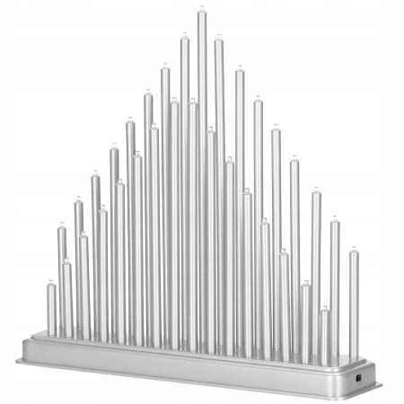 Lumanari decorative de Craciun, 33 becuri tip LED, culoare argintiu [2]