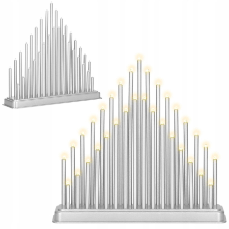 Lumanari decorative de Craciun, 33 becuri tip LED, culoare argintiu [6]