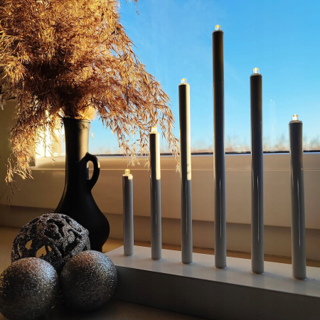 Lumanari decorative de Craciun, 7 becuri tip LED, culoare argintiu [5]