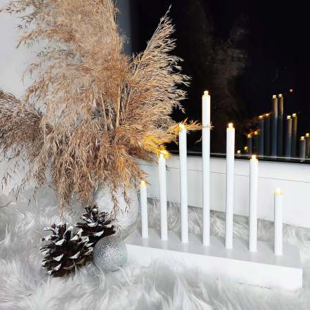 Disponibil livrare locker S - Lumanari decorative de Craciun, 7 becuri tip LED, culoare argintiu