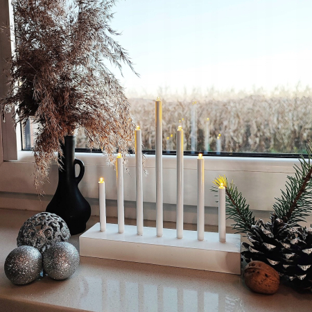 Lumanari decorative de Craciun, 7 becuri tip LED, culoare argintiu [4]