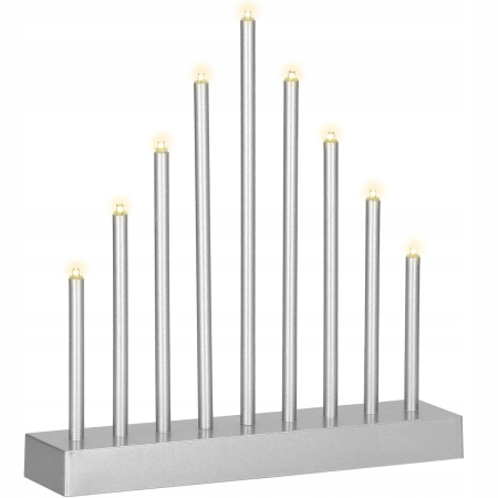 Lumanari decorative de Craciun, 9 becuri tip LED, culoare argintiu [8]