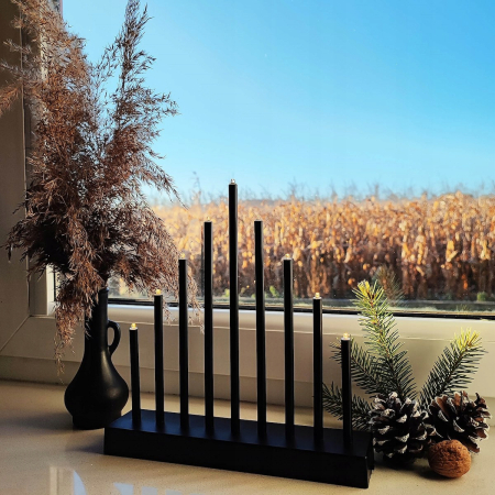 Lumanari decorative de Craciun, 9 becuri tip LED, culoare negru [1]