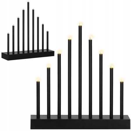 Lumanari decorative de Craciun, 9 becuri tip LED, culoare negru [4]