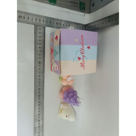 Lumanari Parfumate de Craciun, , Gift Box Set cu 3 Lumanari Aromaterapie, 11 x 11 x 7.5 cm, Mov Roz [2]