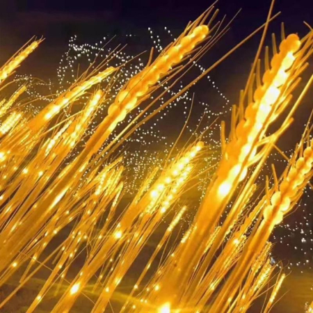 Lumina solara LED tip Spic de grau, inaltime 80 cm, pentru gradina,  [1]