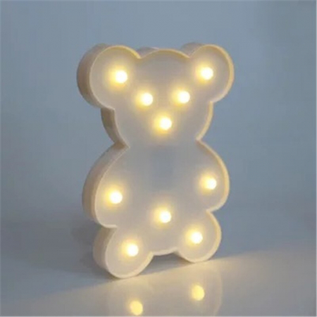 Lampa de Veghe cu Lumina Ambientala cu 10 Becuri LED Lumina Calda - Ursulet, Alb [3]