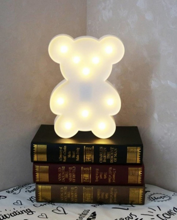 Lampa de Veghe cu Lumina Ambientala cu 10 Becuri LED Lumina Calda - Ursulet, Alb [4]