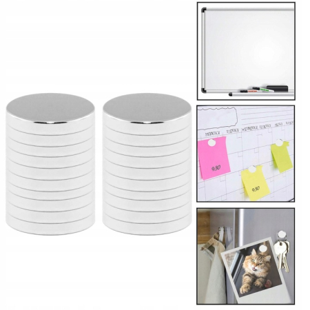 Magneti mici pentru tabla magnetica flipchart, 20 bucati, 8mm, argintiu [3]