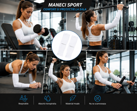 Maneci Sport pentru Protectie Brate cu Protectie UV, Set 2 Bucati, Respirabile si Supraelastice, Unisex [3]