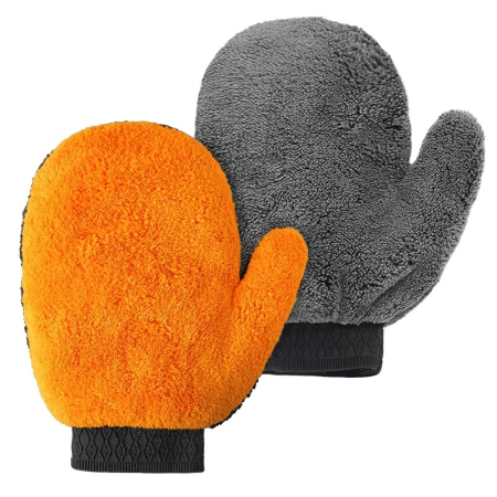 ✨TOATE PRODUSELE✨ - Manusa pentru Spalarea Masinii, , Microfibra, Moale, Doua Fete, Umeda sau Uscata, Fara Zgariere, 25x20cm, Portocaliu-Gri