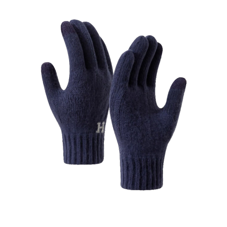 Perne Voiaj, Paturi si Textile - Manusi de Barbat, , Model H, Functie Touchscreen (ecran tactil), Material Acril Tricotat, Manseta Elastica, Interior Catifelat, Marime Universala, Albastru Marin