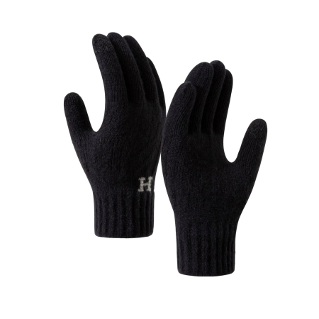 Perne Voiaj, Paturi si Textile - Manusi de Barbat, , Model H, Functie Touchscreen (ecran tactil), Material Acril Tricotat, Manseta Elastica, Interior Catifelat, Marime Universala, Negru