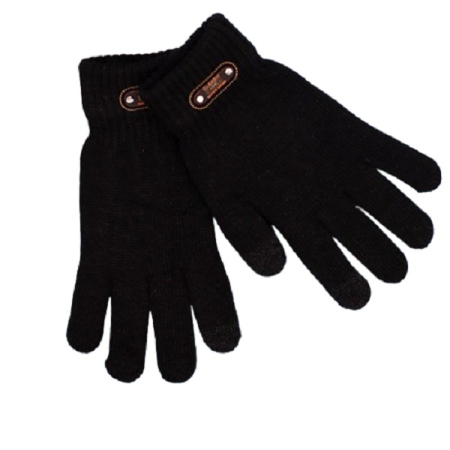 Perne Voiaj, Paturi si Textile - Manusi de Barbat, , Model Tricotat, Functie Touchscreen (ecran tactil), Material Acril, Manseta Elastica, Interior Catifelat, Marime Universala, Negru