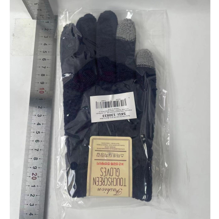 Manusi de Dama, , Functie Touchscreen (ecran tactil), Material Acril Tricotat, Manseta Elastica, Interior Catifelat, Marime Universala, Albastru Marin [9]