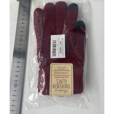 Manusi de Dama, , Functie Touchscreen (ecran tactil), Material Acril Tricotat, Manseta Elastica, Interior Catifelat, Marime Universala, Rosu [2]