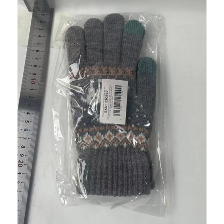 Manusi de Dama, , Model Ren, Functie Touchscreen (ecran tactil), Material Acril Tricotat, Manseta Elastica, Interior Catifelat, Marime Universala, Gri [9]